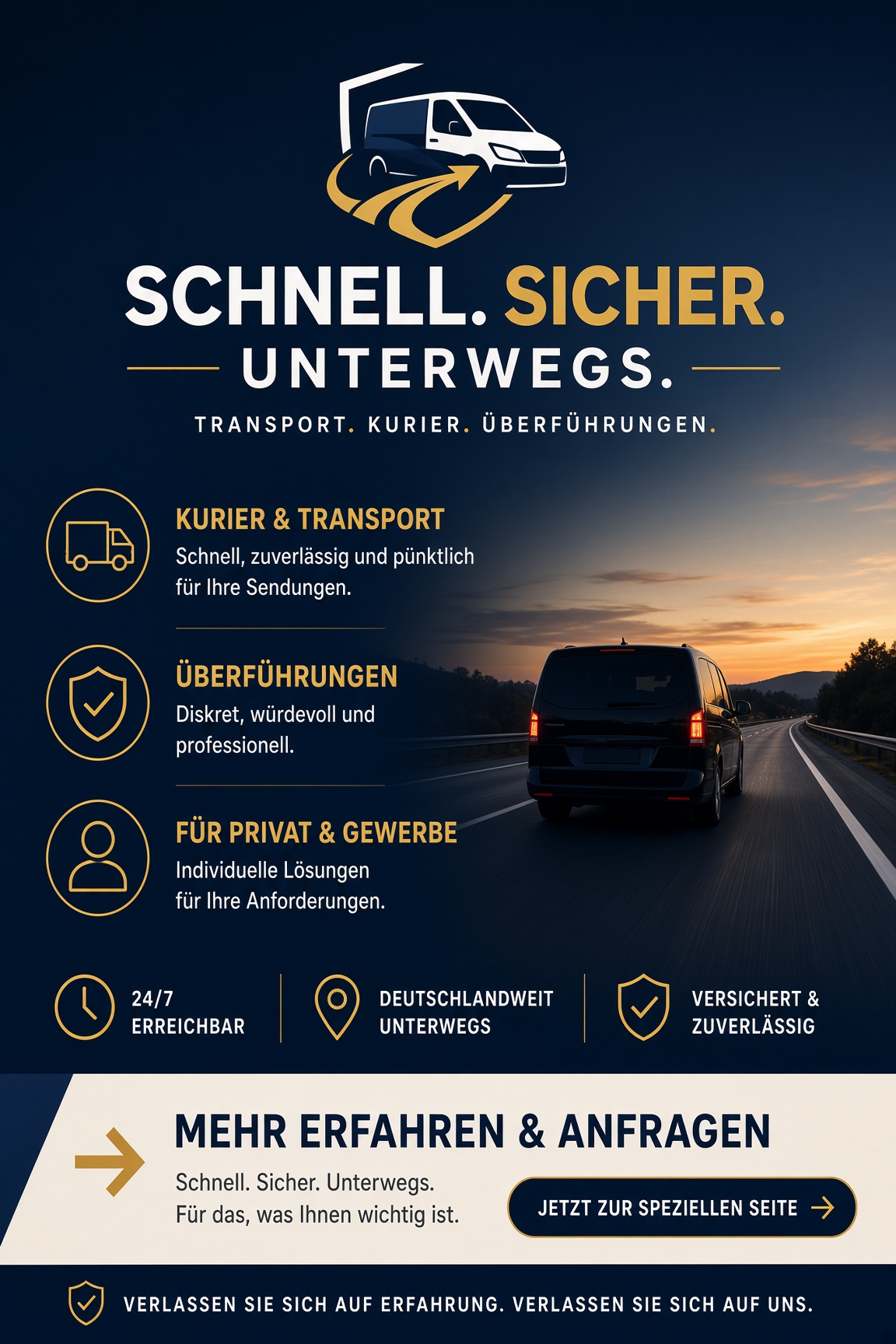 Kurier Transport Überführungen für Privat und Gewerbe